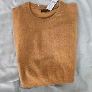 J Crew 100% Cashmere Crewneck Sweater in Dark Beige